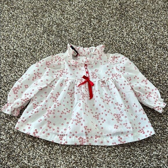 Vintage New York Kids 24M red Floral Ruffle Holiday Dress - Picture 2 of 15
